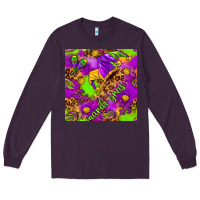Plum Mardi Gras and jester hat seamless pattern Long Sleeve Tee - HowdyJamesFarm