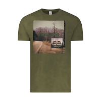 Vintage Olive Twin Peaks City Limits Welcome Sign Vintage Vintage Tee - longCreatives