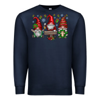 Navy christmas gnomes celebration Premium Sweatshirt - CowhideDigitalArt