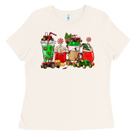 Bone Christmas tractor coffee cup Ladies Tee - NancyCooperArtShop