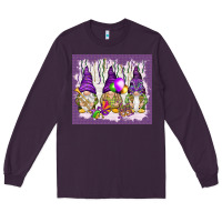 Plum Mardi Gras carnival with gnomies tumbler Long Sleeve Tee - HowdyJamesFarm