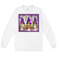 White Mardi Gras carnival with gnomies tumbler Long Sleeve Tee - HowdyJamesFarm