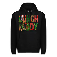Black Lunch Lady Christmas Premium Hoodie - BundleAndBundleShop