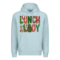 Blue Mist Lunch Lady Christmas Premium Hoodie - BundleAndBundleShop