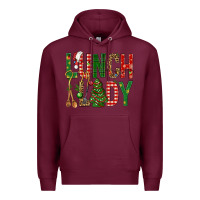 Burgundy Lunch Lady Christmas Premium Hoodie - BundleAndBundleShop