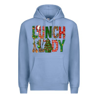 Colony Blue Lunch Lady Christmas Premium Hoodie - BundleAndBundleShop