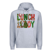 Heather Grey Lunch Lady Christmas Premium Hoodie - BundleAndBundleShop