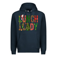 Navy Lunch Lady Christmas Premium Hoodie - BundleAndBundleShop