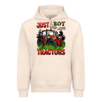 Sandshell just a boy who loves tractors red tractor Urban Hoodie - BarkalooDesign