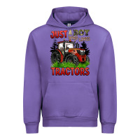 Tulip just a boy who loves tractors red tractor Urban Hoodie - BarkalooDesign
