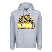 Heather Grey birthday king Premium Hoodie - RanaPortraitStore