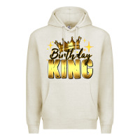 Oatmeal Heather birthday king Premium Hoodie - RanaPortraitStore