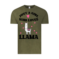 Vintage Olive Llama Just A Girl Who Loves Llamas Vintage Tee - Bettercallsaul