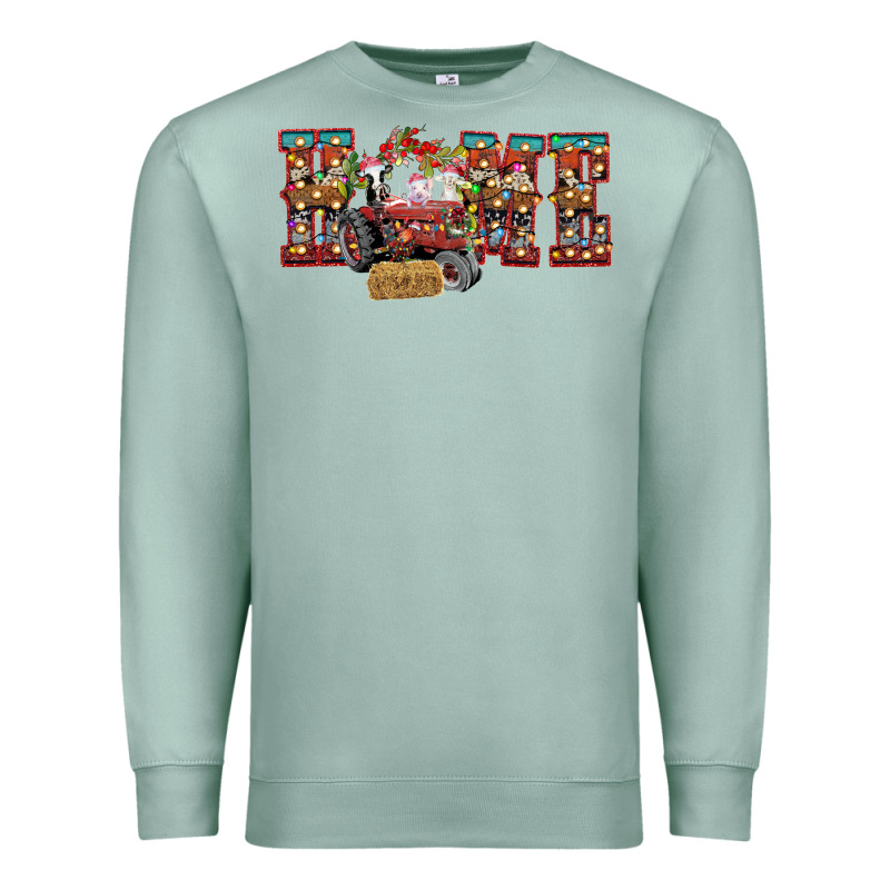 Home Christmas Farm Animals Premium Sweatshirt by CowhideDigitalArt | Teevron