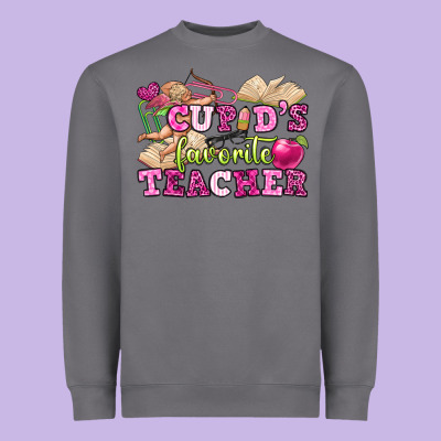 Cupid's Favorite Teacher Heavyweight Sweatshirt Designed By Oliviacreatesart
