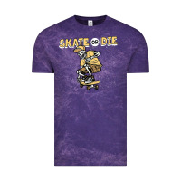 Cloud Purple skate or die funny skeleton skating skater halloween costume Vintage Tee - longCreatives