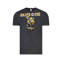 Vintage Black skate or die funny skeleton skating skater halloween costume Vintage Tee - longCreatives