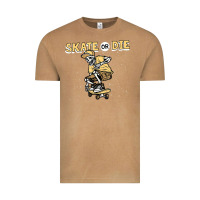 Skate Or Die Funny Skeleton Skating Skater Halloween Costume Vintage Tee | Teevron