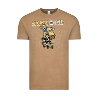 Vintage Coffee skate or die funny skeleton skating skater halloween costume Vintage Tee - longCreatives