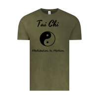 Vintage Olive Tai Chi T, Meditation In Motion, Martial Arts Gift Vintage Tee - longCreatives