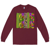 Burgundy Mardi Gras brushstroke Long Sleeve Tee - HowdyJamesFarm
