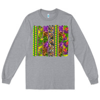 Heather Grey Mardi Gras brushstroke Long Sleeve Tee - HowdyJamesFarm