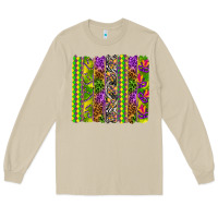 Mushroom Mardi Gras brushstroke Long Sleeve Tee - HowdyJamesFarm