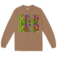 Toasted Coconut Mardi Gras brushstroke Long Sleeve Tee - HowdyJamesFarm