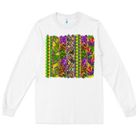 White Mardi Gras brushstroke Long Sleeve Tee - HowdyJamesFarm