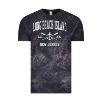 Cloud Black Long Beach Island NJ Vintage Crossed Oars & Boat Anchor Spor Vintage Tee - longCreatives
