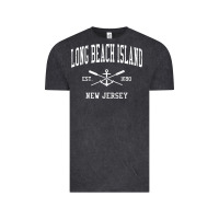 Vintage Black Long Beach Island NJ Vintage Crossed Oars & Boat Anchor Spor Vintage Tee - longCreatives