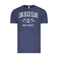Vintage Denim Long Beach Island NJ Vintage Crossed Oars & Boat Anchor Spor Vintage Tee - longCreatives