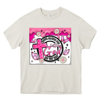 Cream doing my best and letting god Heavy Core Tee - MaliasSmallBusiness
