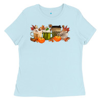Baby Blue pumpkin spice Ladies Tee - MaliasSmallBusiness