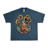 Midnight Navy highland cow horseshoe Urban Heavy Tee - JahusDesignShop
