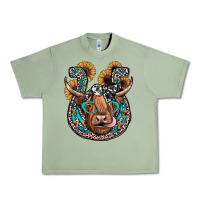 Oil Green highland cow horseshoe Urban Heavy Tee - JahusDesignShop