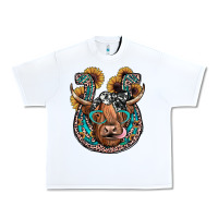 White highland cow horseshoe Urban Heavy Tee - JahusDesignShop
