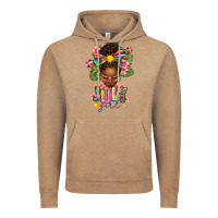 Vintage Coffee July Girl Afro Woman Summer Vintage Hoodie - texasbilliewilder