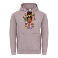Vintage Zinc July Girl Afro Woman Summer Vintage Hoodie - texasbilliewilder