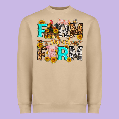 Farm Sweet Farm Western  Olivia Heavyweight Sweatshirt Designed By Oliviacreatesart