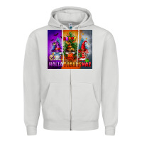 Happy Hallothanksmas Zipper Hoodie | Teevron