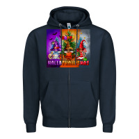 Navy happy hallothanksmas Zipper Hoodie - FaDigitalArtStudio