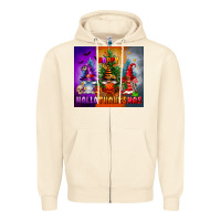 Sandshell happy hallothanksmas Zipper Hoodie - FaDigitalArtStudio