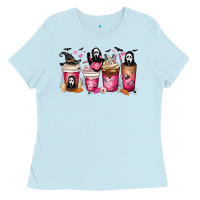 Baby Blue Scream Coffee Cups Ladies Tee - MaliasSmallBusiness