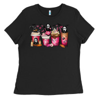 Black Scream Coffee Cups Ladies Tee - MaliasSmallBusiness