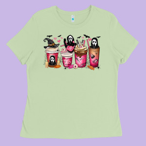 Scream Coffee Cups Ladies Tee Designed By Maliassmallbusiness