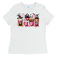 White Scream Coffee Cups Ladies Tee - MaliasSmallBusiness
