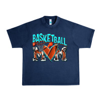 Navy Basketball Mom Urban Heavy Tee - NancyCooperArtShop