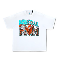 White Basketball Mom Urban Heavy Tee - NancyCooperArtShop