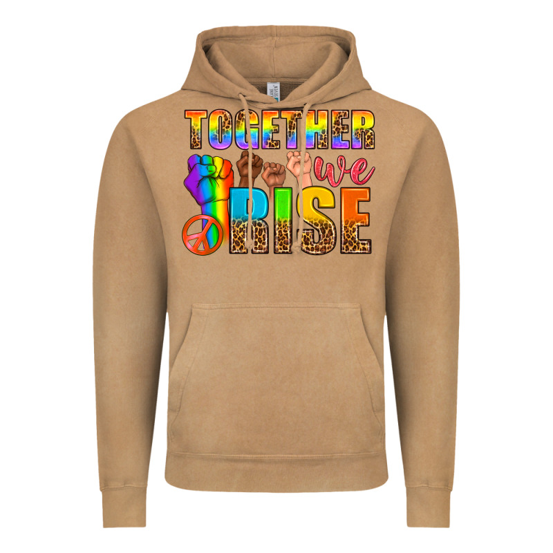 Lgbtq+ Together We Rise Vintage Hoodie by NancyCooperArtShop | Teevron